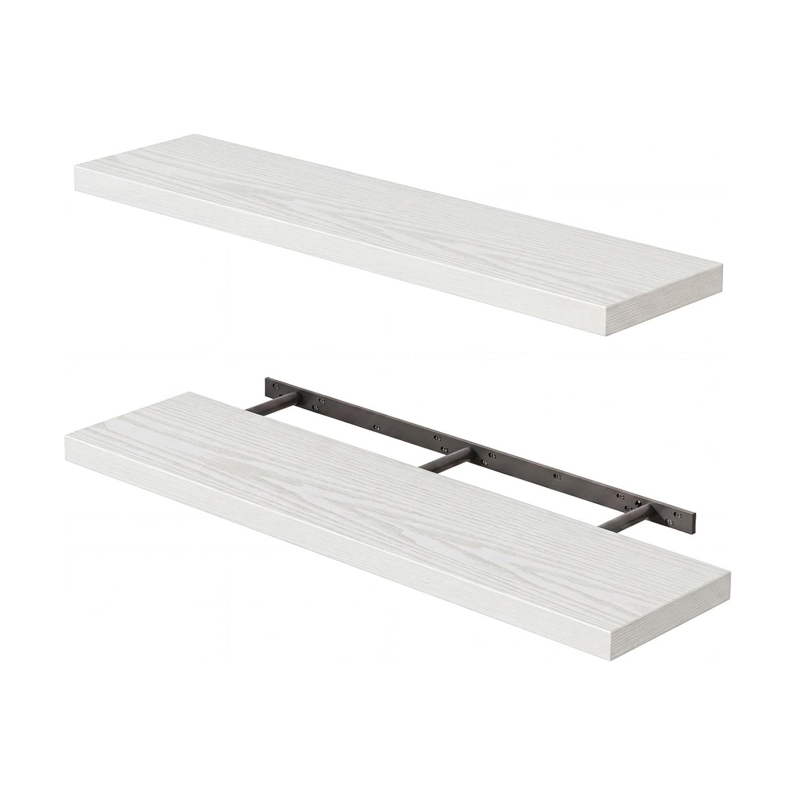 Fixwal Floating Wall Shelves for Decor (White, Set of 2, 35.4Inch)