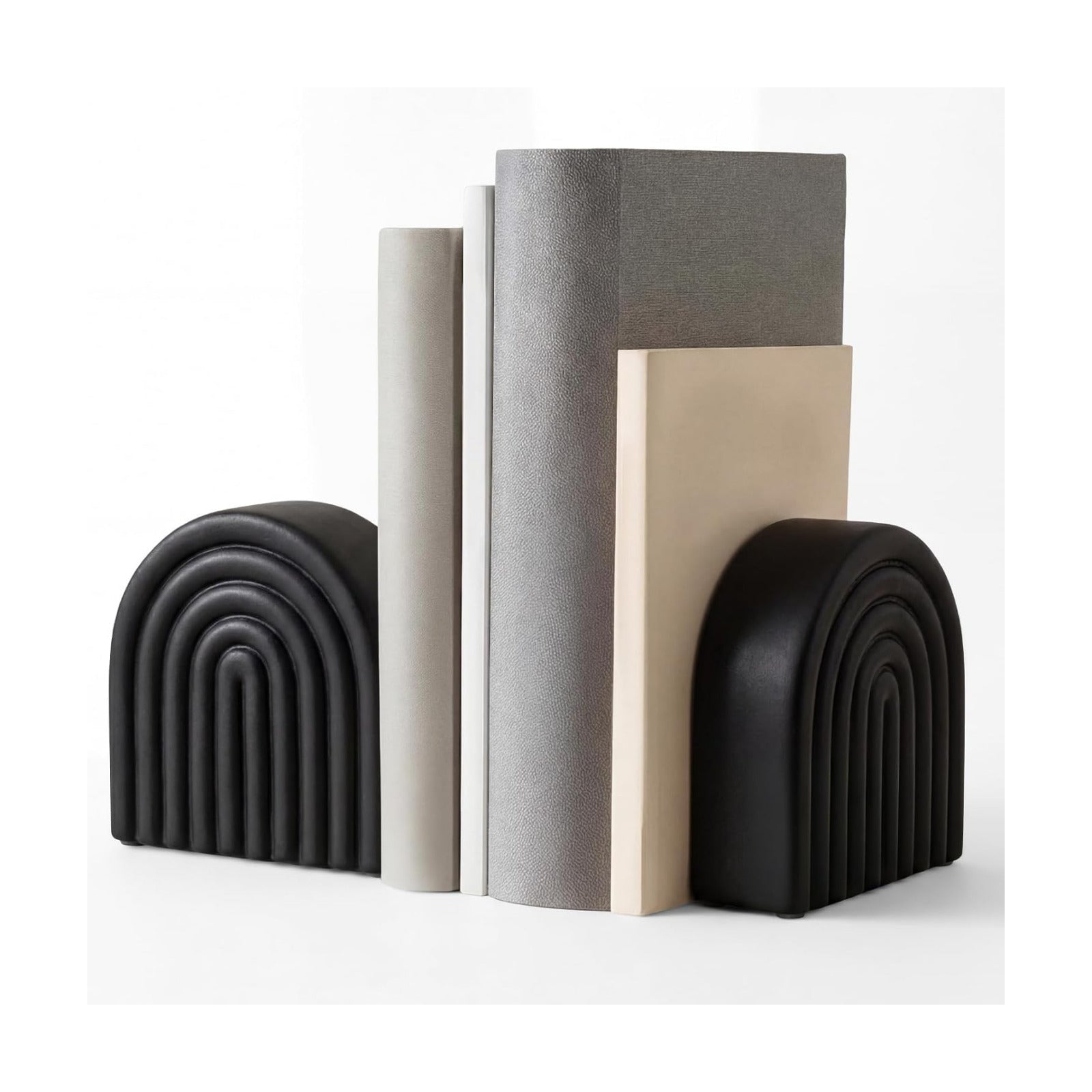 Boho Arch Concrete Bookends / Rainbow / Black / Set of 2