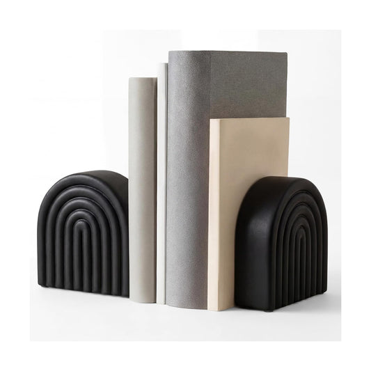 Boho Arch Concrete Bookends / Rainbow / Black / Set of 2
