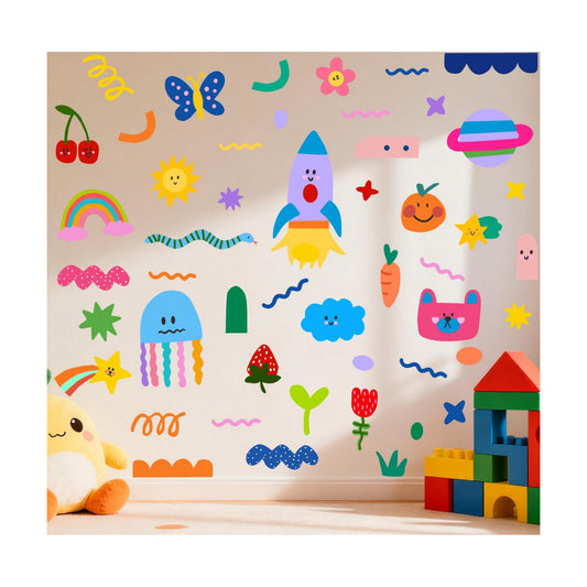 Colorful Abstract Wall Decals / Shape