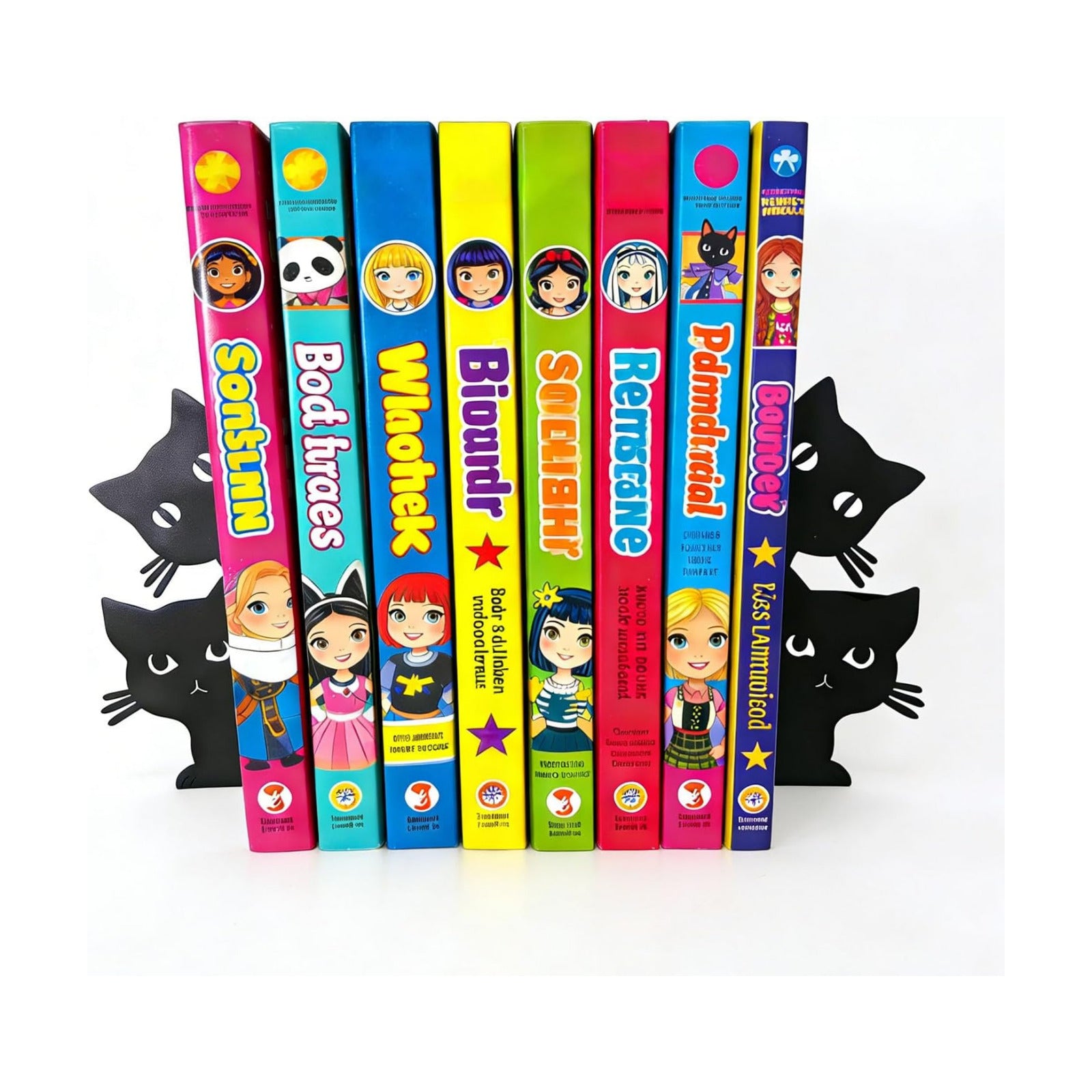 Metal Cat Bookends Small Heavy Duty Decorative Bookends