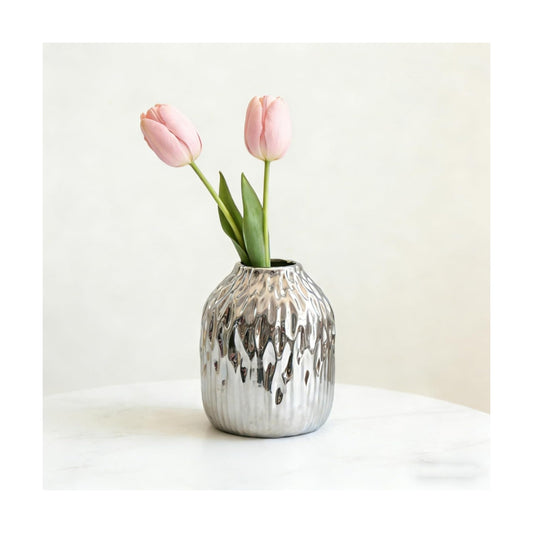 Modern Vases Home Decor / Slivery / Small / 6 Inch