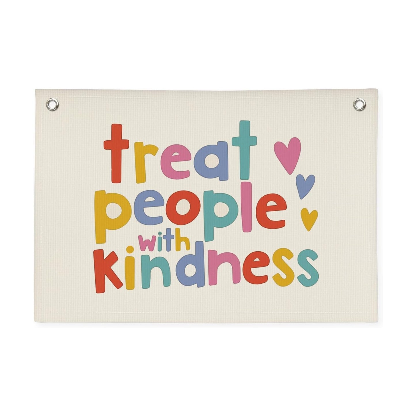 Boho Classroom Decor for Teacher Canvas Banner Tapestry / Treat People with Kindness