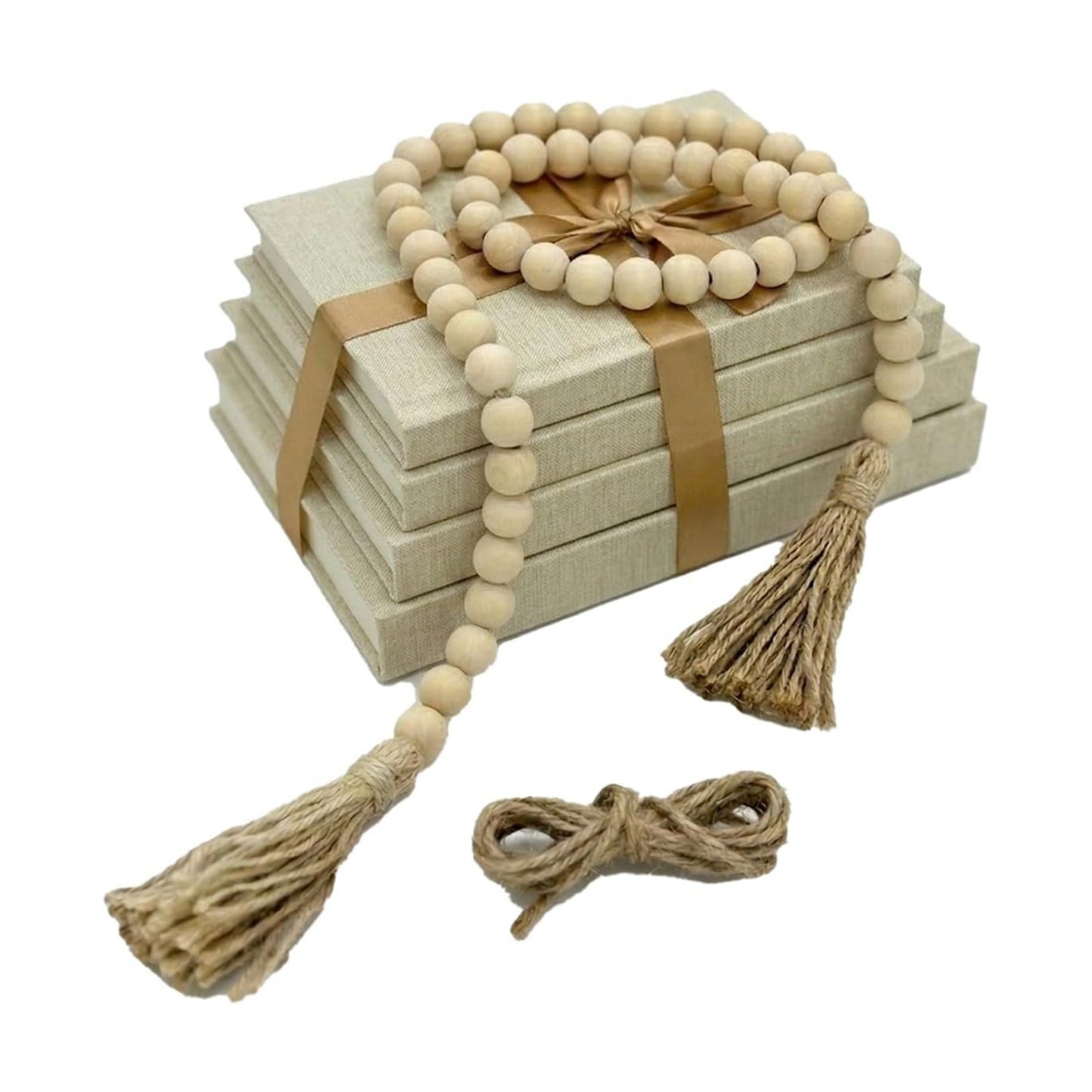 Wood Bead Garland / Beige / Set of 4