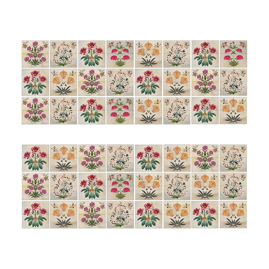 Vintage Moroccan Bohemian Tile Stickers / Set of 48