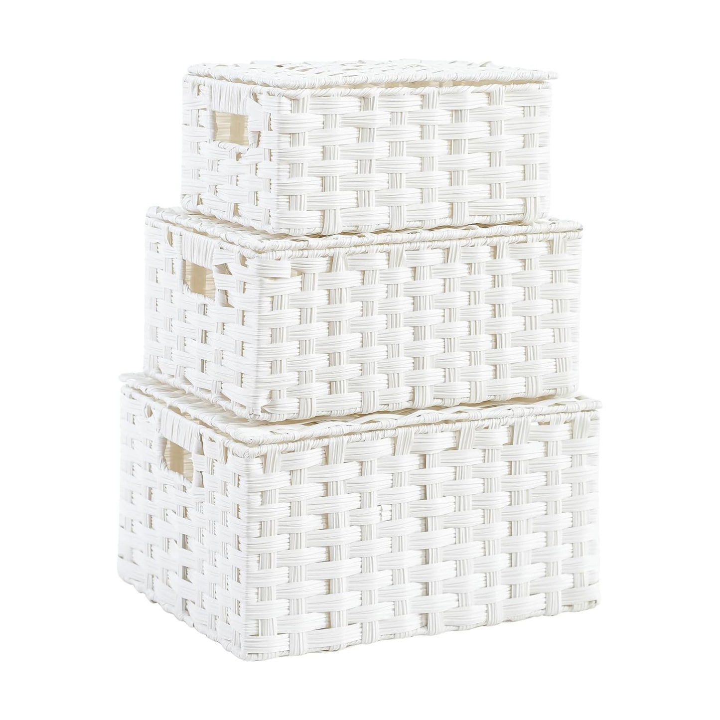 Woven Storage Bins / White