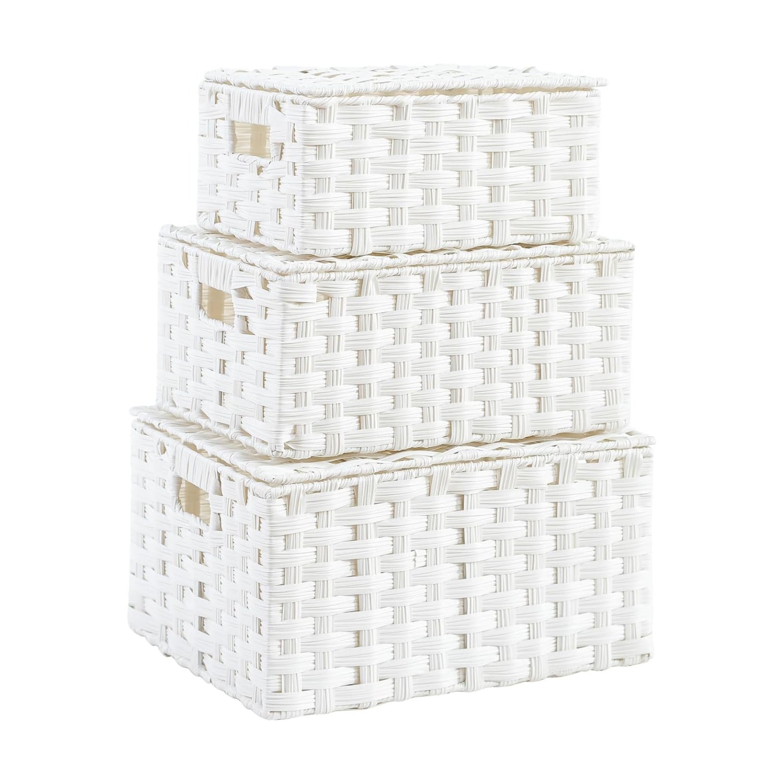 Woven Storage Bins / White