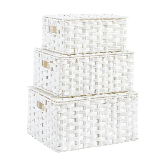 Woven Storage Bins / White