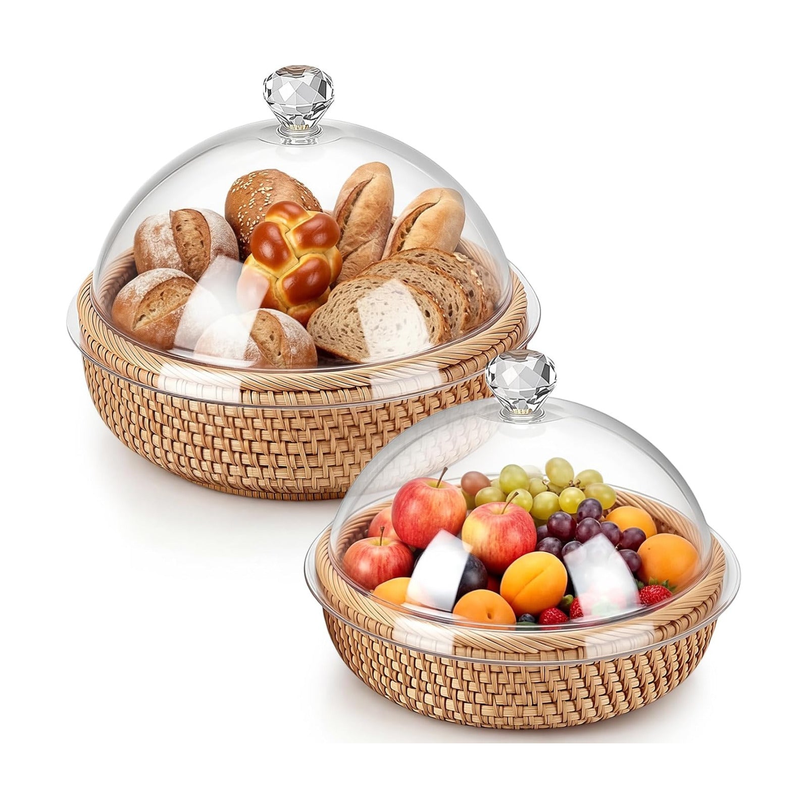 Rattan Bread Baskets / Natural / Set of 2