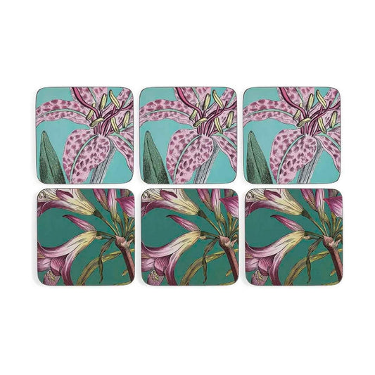 Floral & Butterfly Drink Coasters / Set of 6