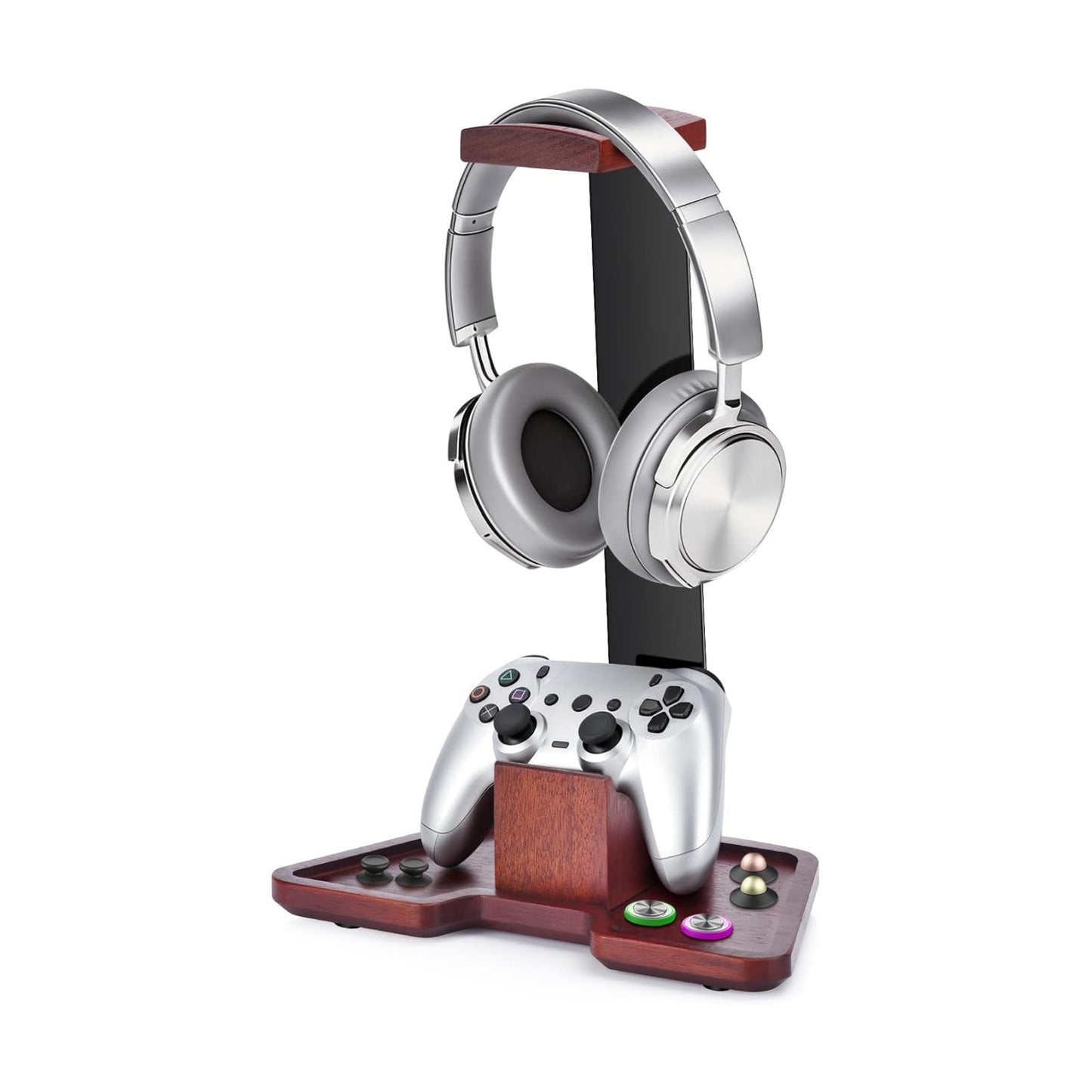 Headphone Holder Stand for Desk, Wood and Metal Headset Hanger Mount Hook Gaming Holder Desktop Earphone Artful