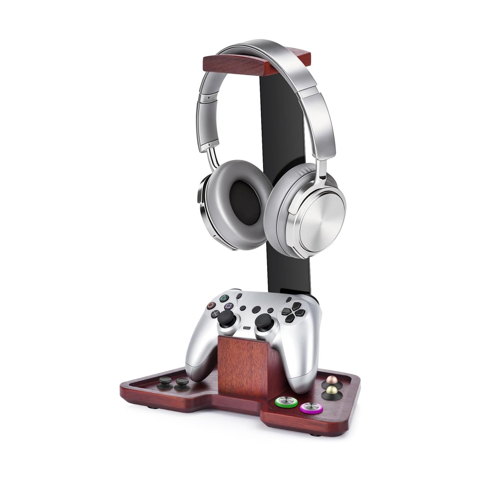Headphone Holder Stand for Desk, Wood and Metal Headset Hanger Mount Hook Gaming Holder Desktop Earphone Artful