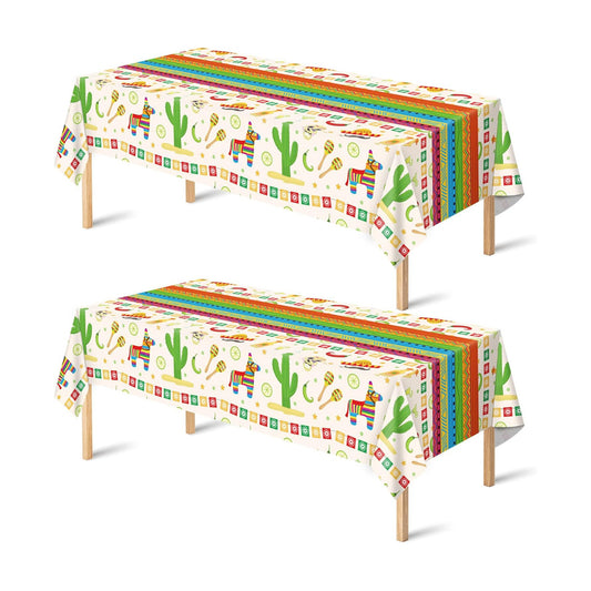 Cinco De Mayo Decorations - Fiesta Mexican Party Tablecloth | Cinco De Mayo Table Decorations for Taco Party - Mexican Theme Birthday Fiesta Party Favors Accessories for Home Dining Kitchen,2 Pack