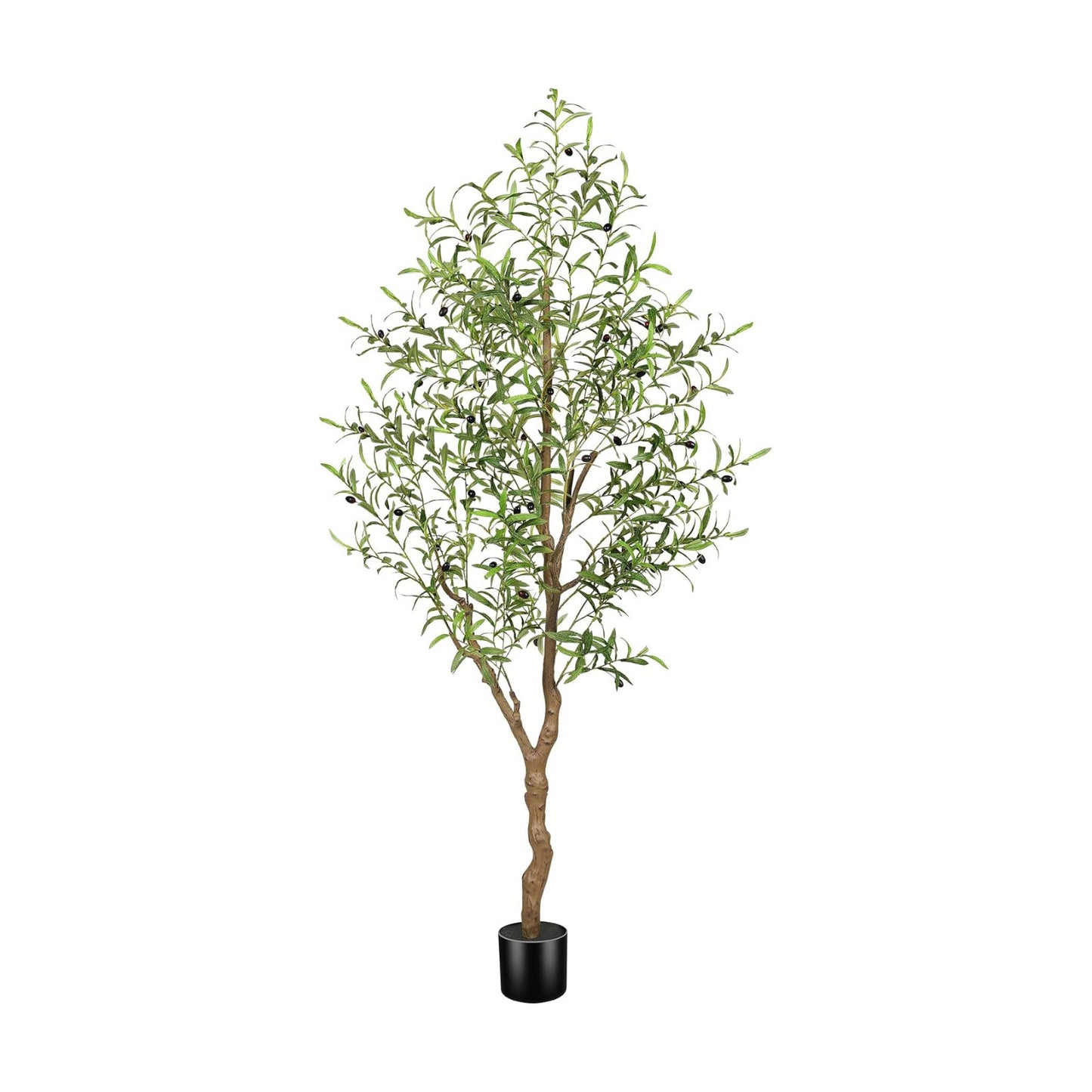 FEELEAD 6FT Faux Olive Tree with Natural Textured Trunk & Lifelike Leaves