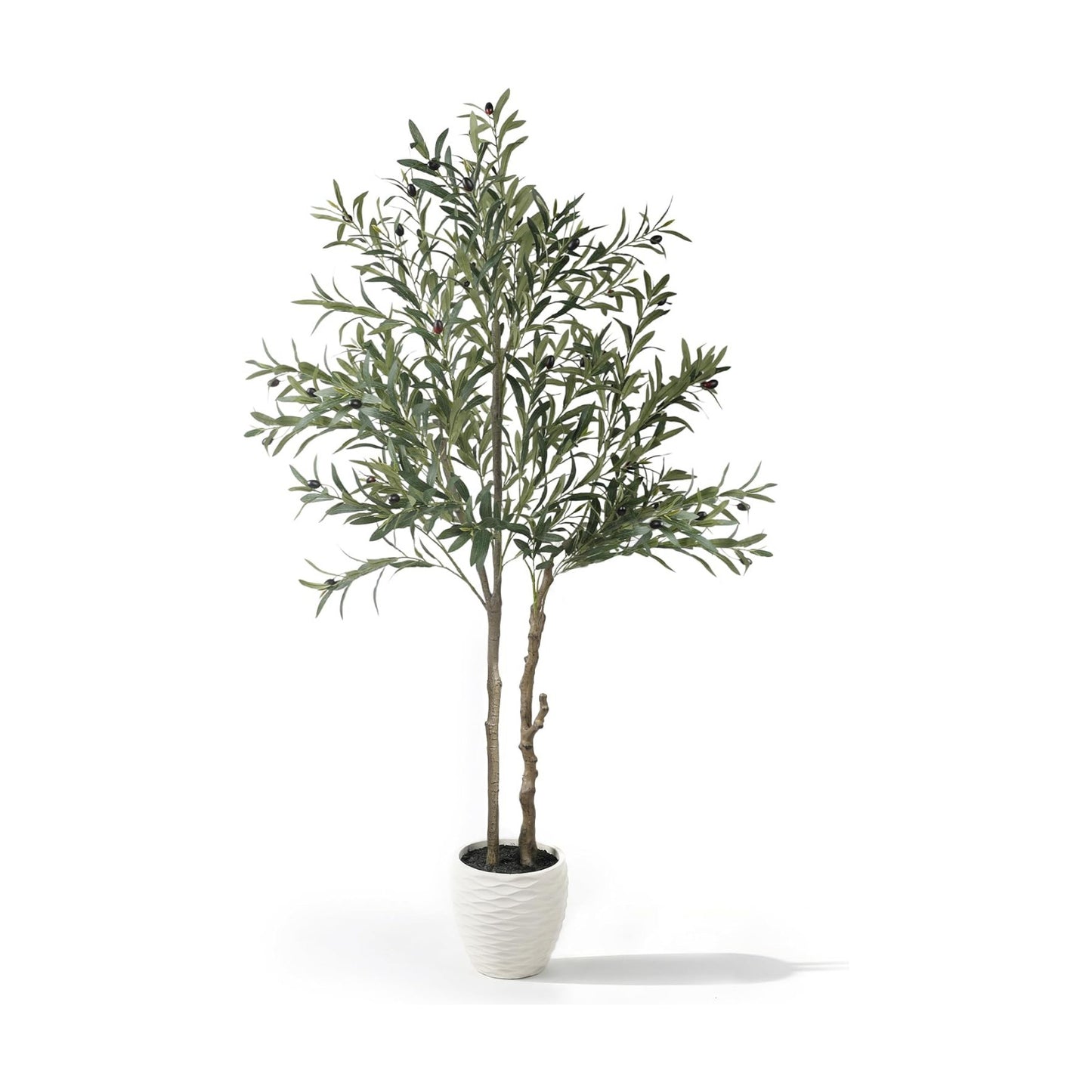 Fake Olive Tree Floor Plant / Matte Beige / 5.2 Inch