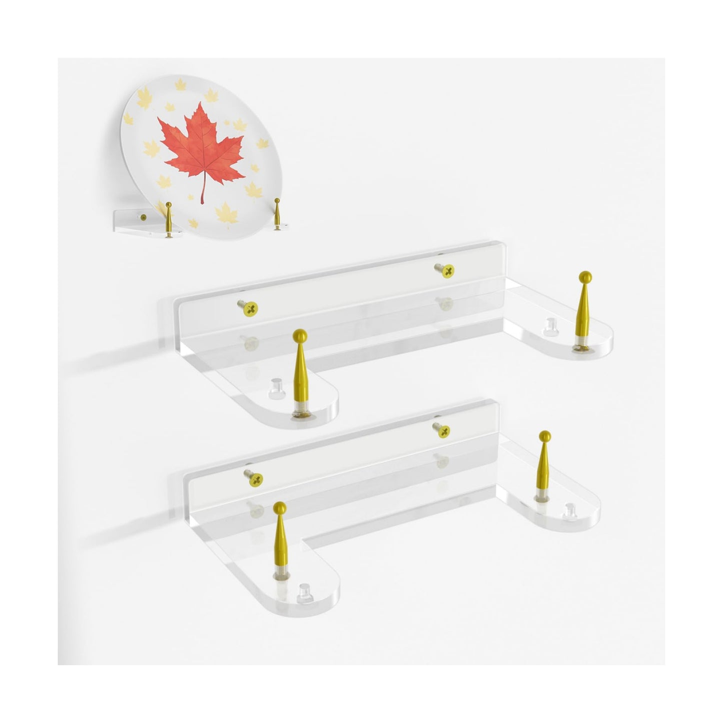 Acrylic Wall Mount Plate Holder / 16 Inch / Set of 2