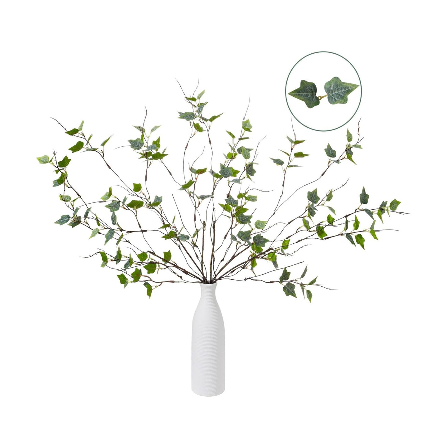 Artificial Greenery Stems Artificial Branches / 20in-spl Gray White Green / 20 Inch / Set of 6