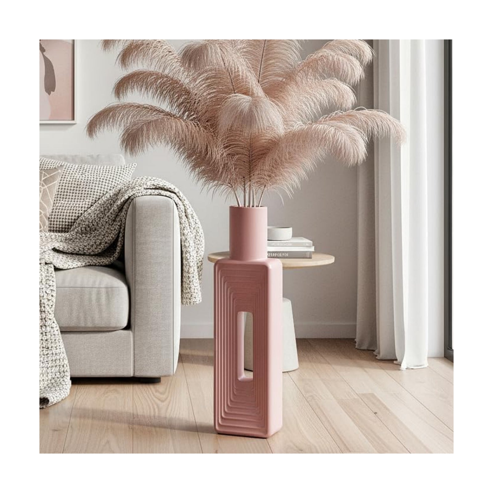 Modern Floor Vase / Pink / 23.6 In / 24 Inch