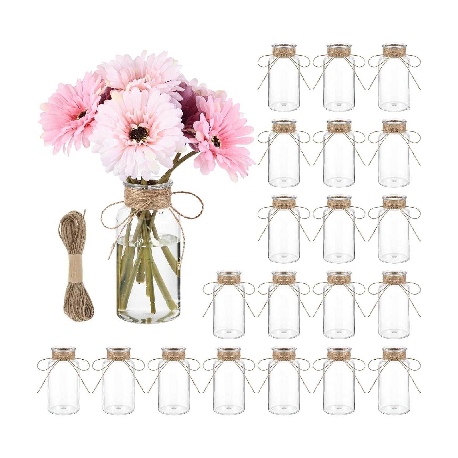 Mini Bottle Vase / Clear / Set of 20