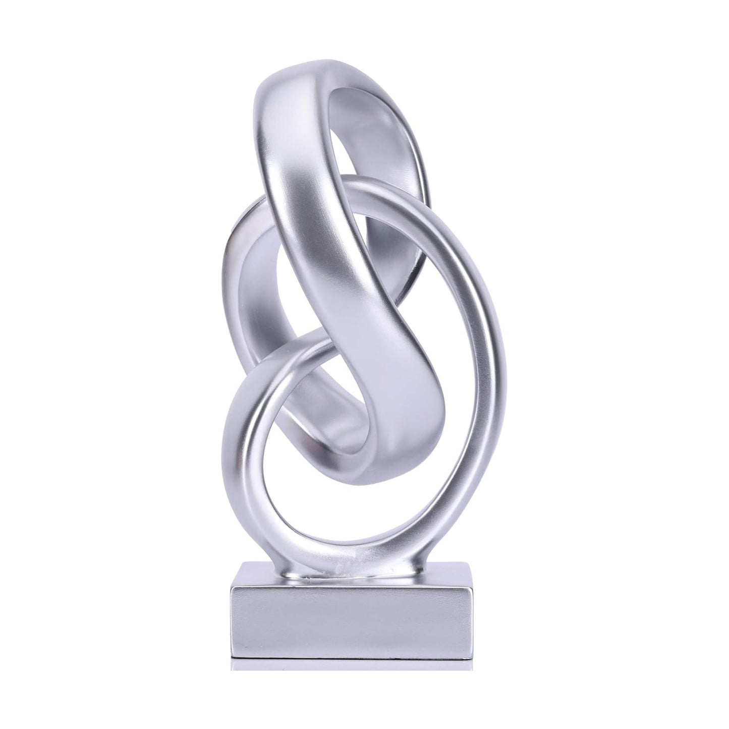 Modern Abstract Knot Sculpture / Silver