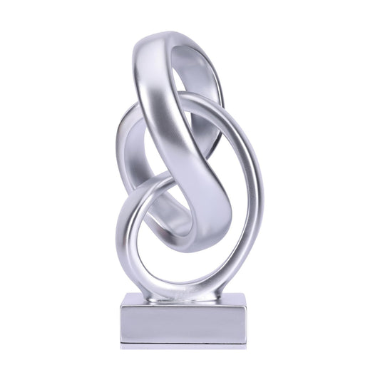 Modern Abstract Knot Sculpture / Silver
