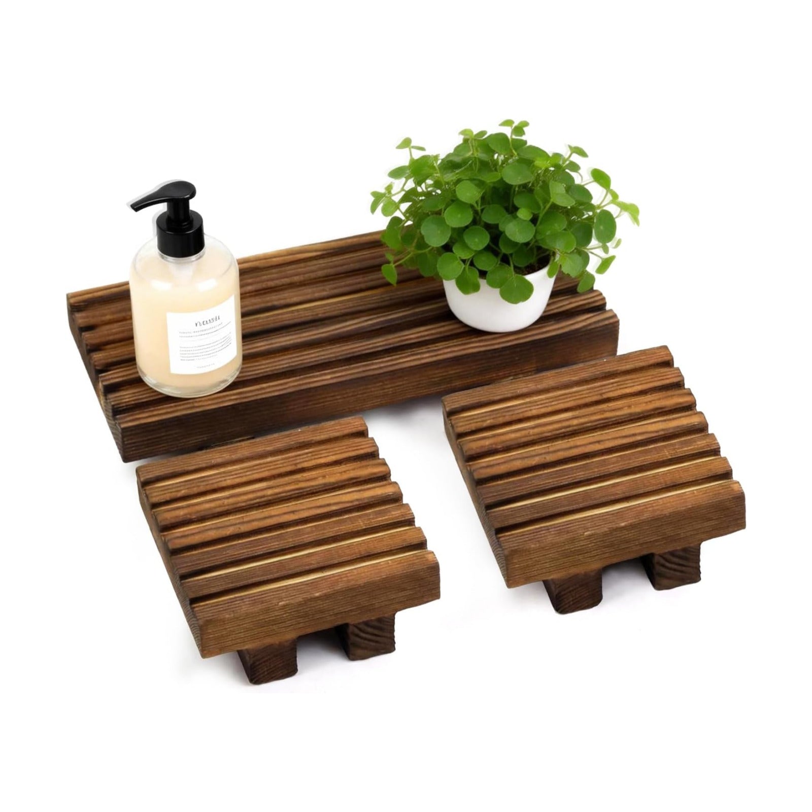 Rustic Countertop Organizer Display Stands / Set of 3