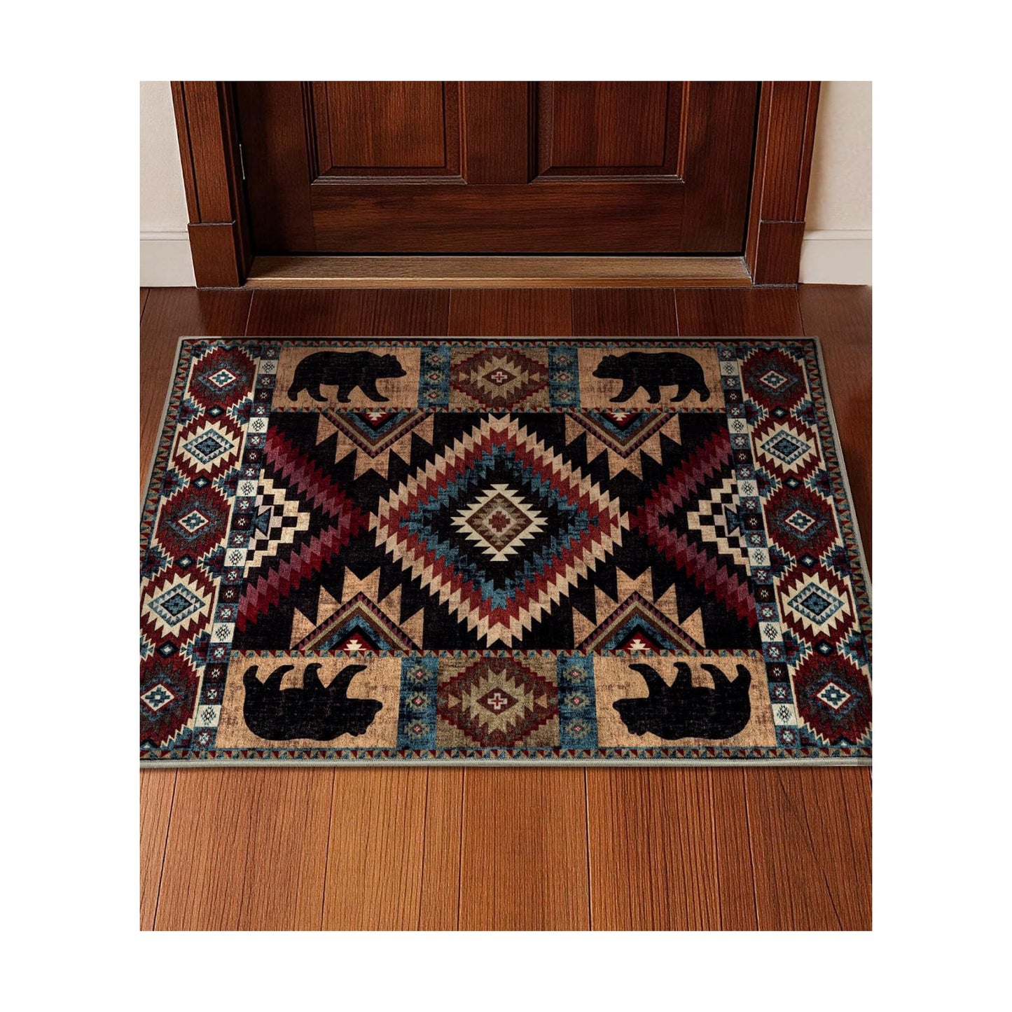 YIHOUSE Washable Western Cabin Area Rug 2x3 Entryway