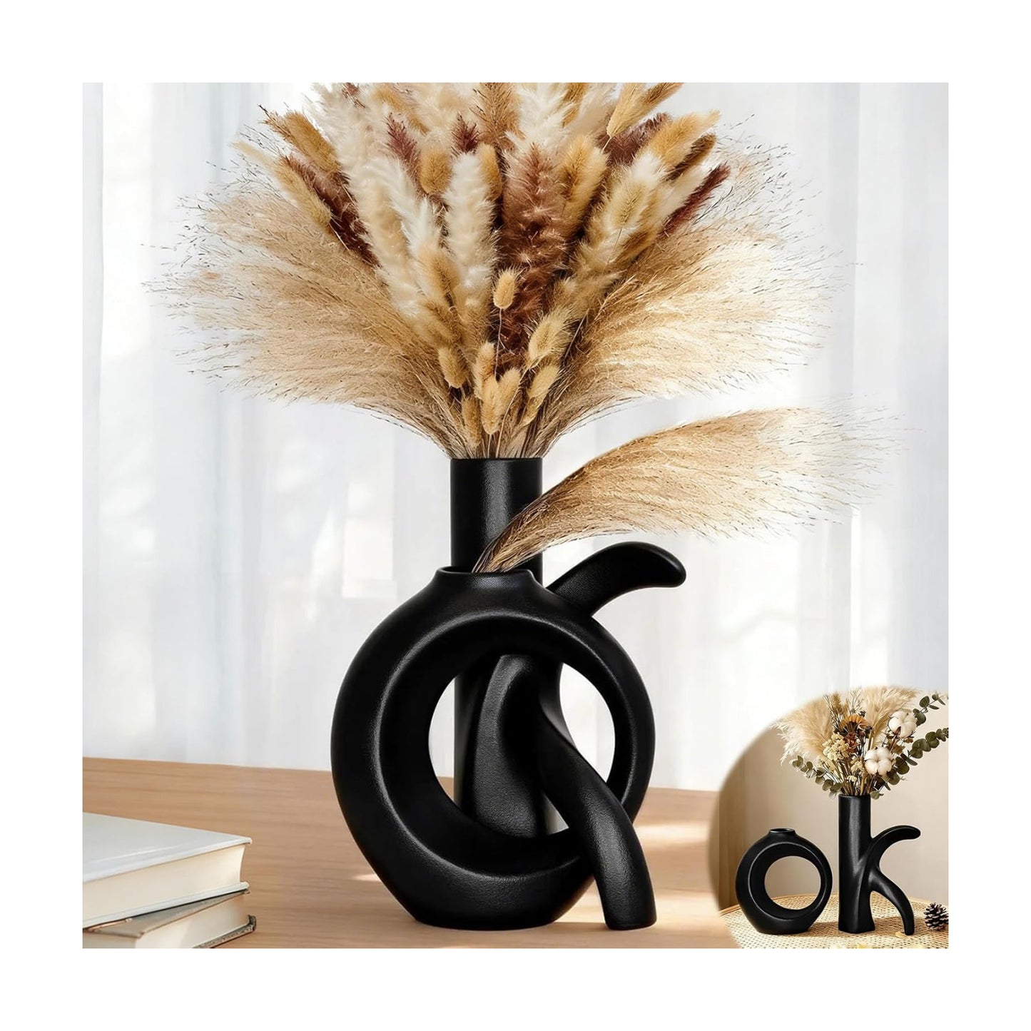 Assemble OK Ceramic Vase / Black / Set of 2