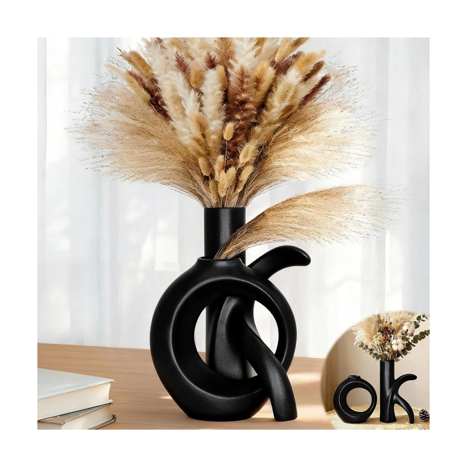 Assemble OK Ceramic Vase / Black / Set of 2
