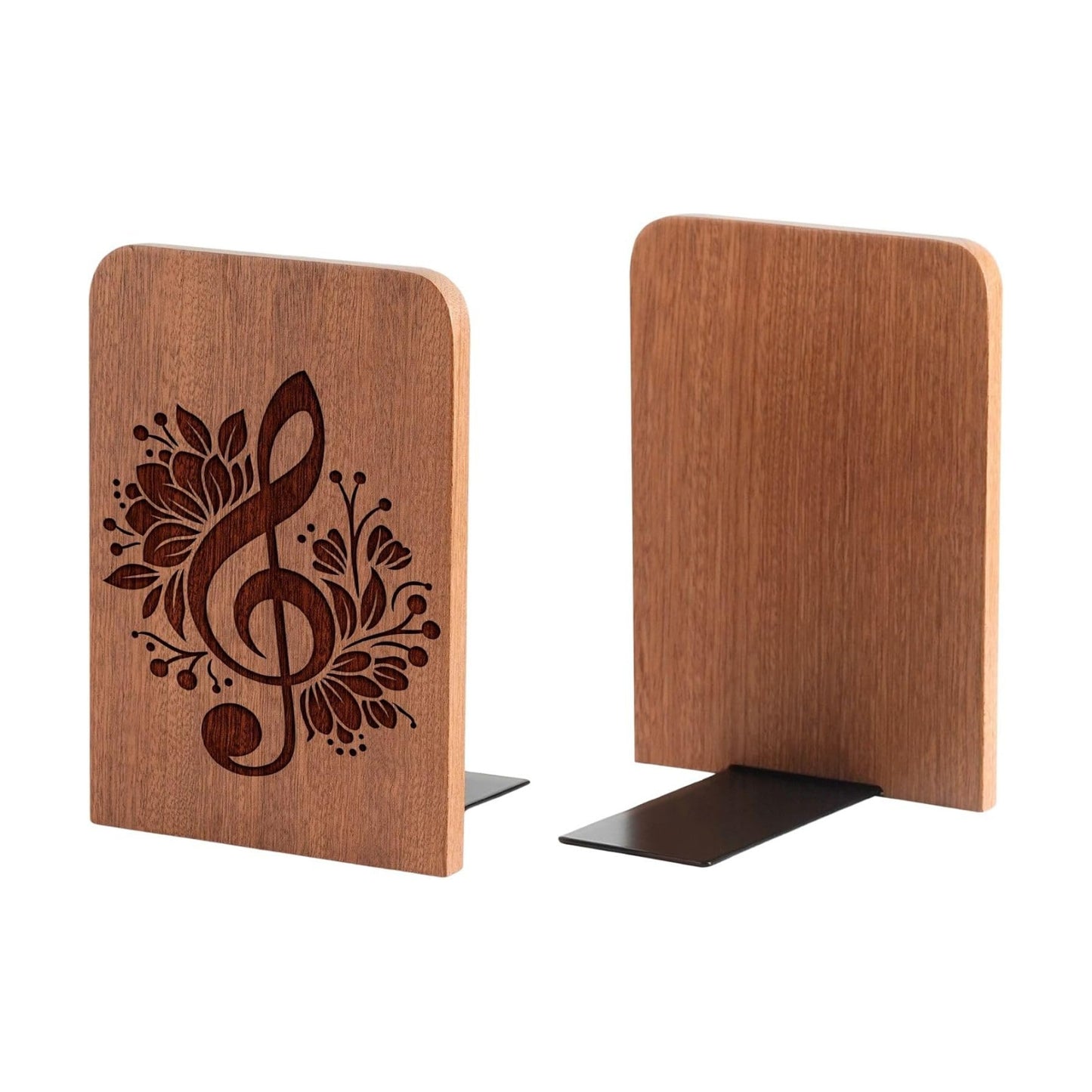 Music Wood Bookends / Floral