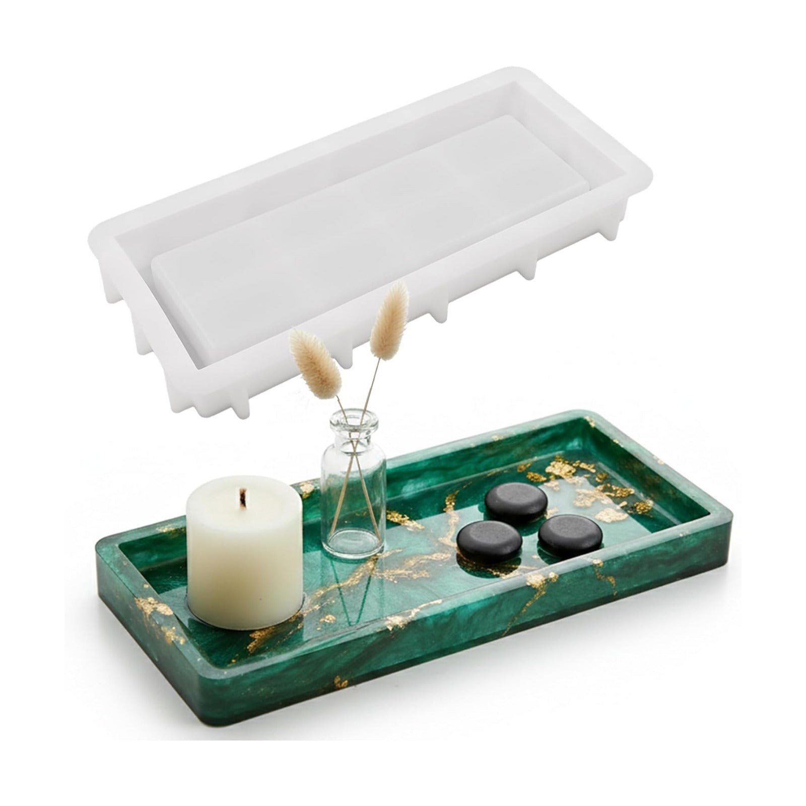 1 Pc Epoxy Resin Silicone Mold Rectangle Storage Tray Container Mold / Rectangle Resin Mold