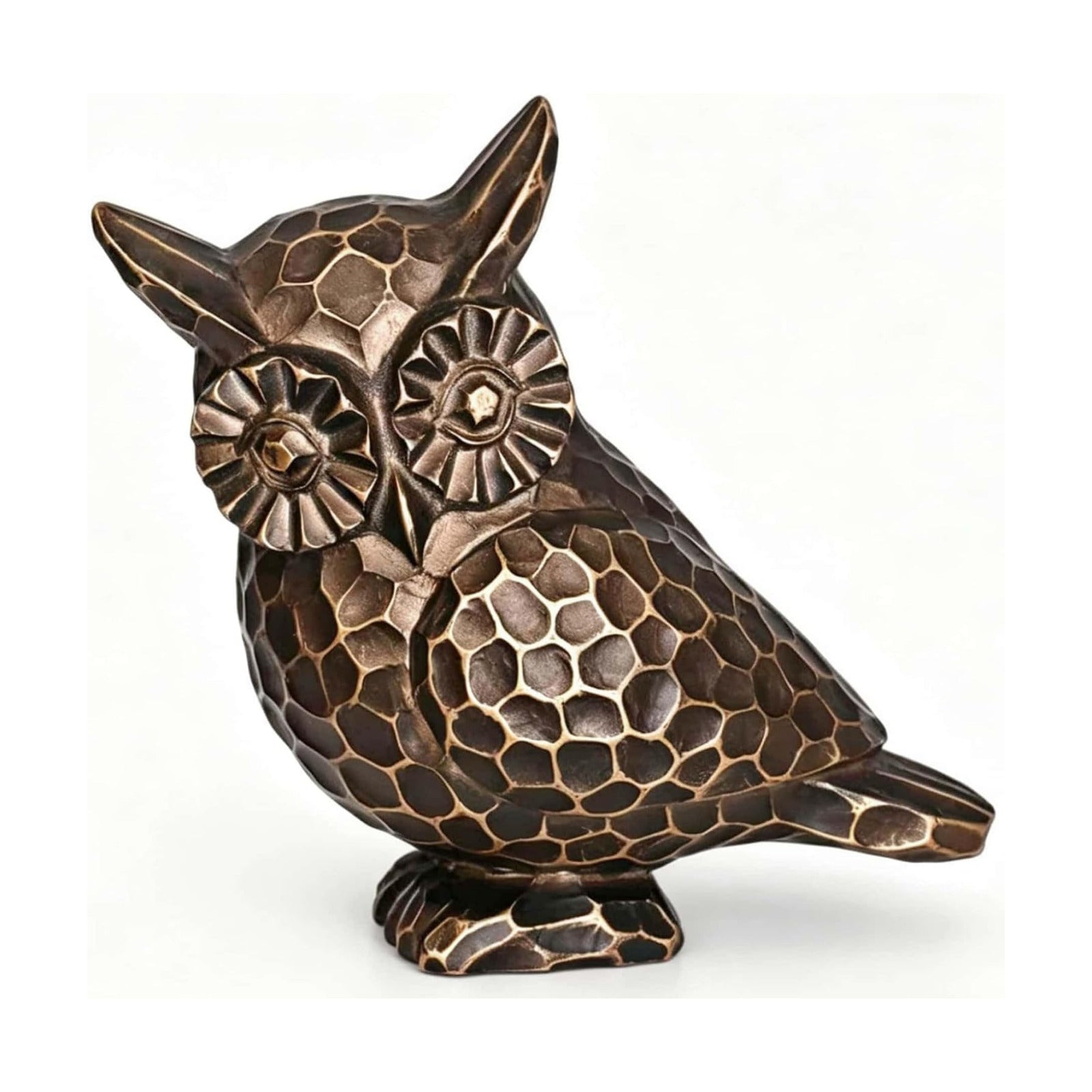 Small Brushed Vintage Owl Statue / Bronze