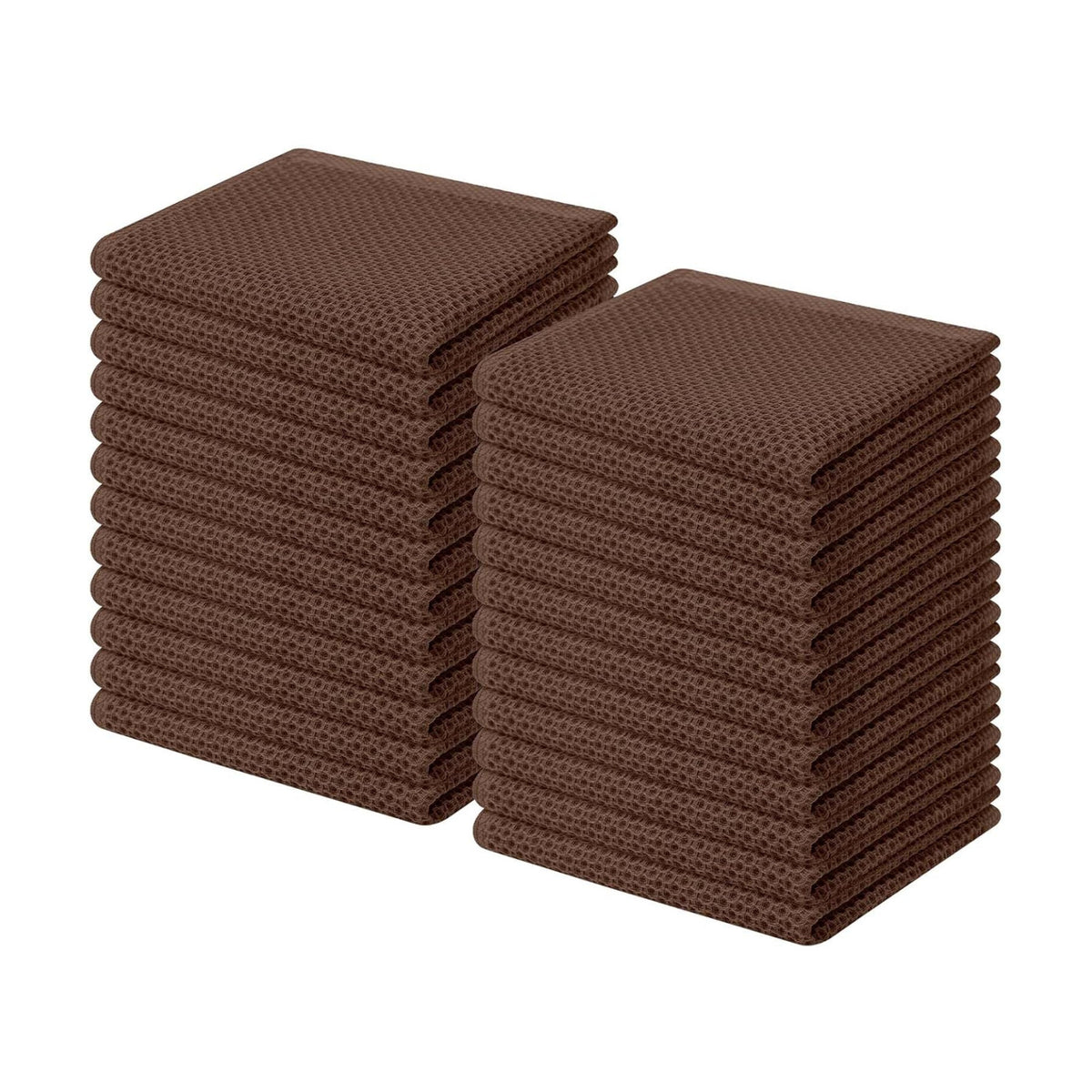 Homaxy 100% Cotton Waffle Weave Kitchen Dish Cloths 24-Pack, Coffee | 12 x 12 Inches, Ultra Soft Absorbent Dish Towels