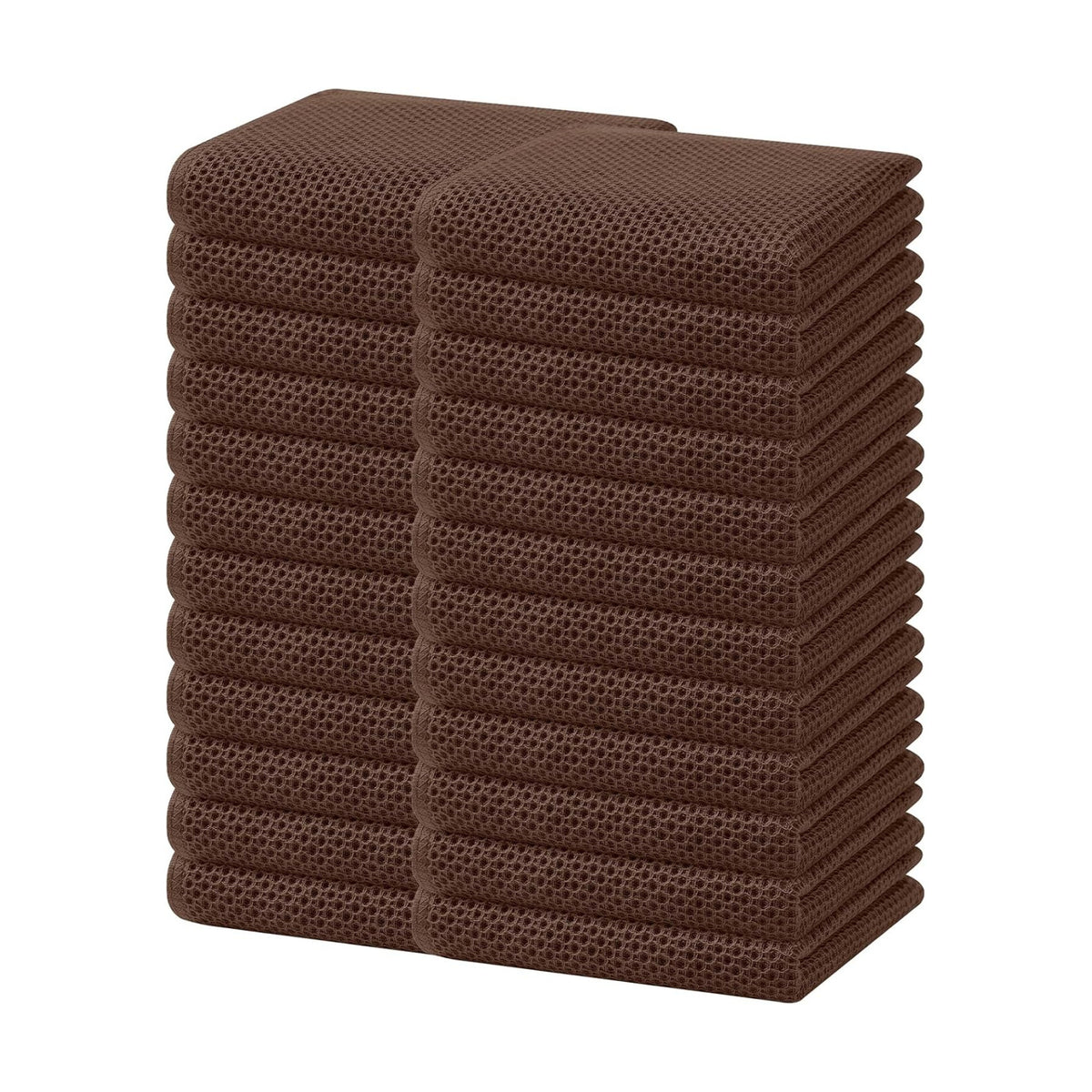 Homaxy 100% Cotton Waffle Weave Kitchen Dish Towels 24-Pack, Coffee | 13 x 28 Inches, Ultra Soft Absorbent Dish Towels