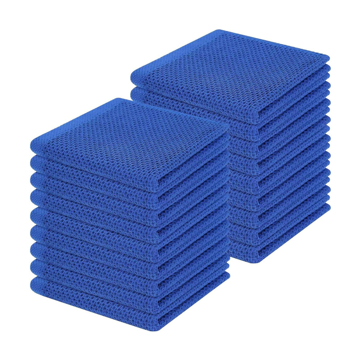 Homaxy 100% Cotton Waffle Weave Kitchen Dish Cloths 18-Pack, Blueberry | 12 x 12 Inches, Ultra Soft Absorbent Dish