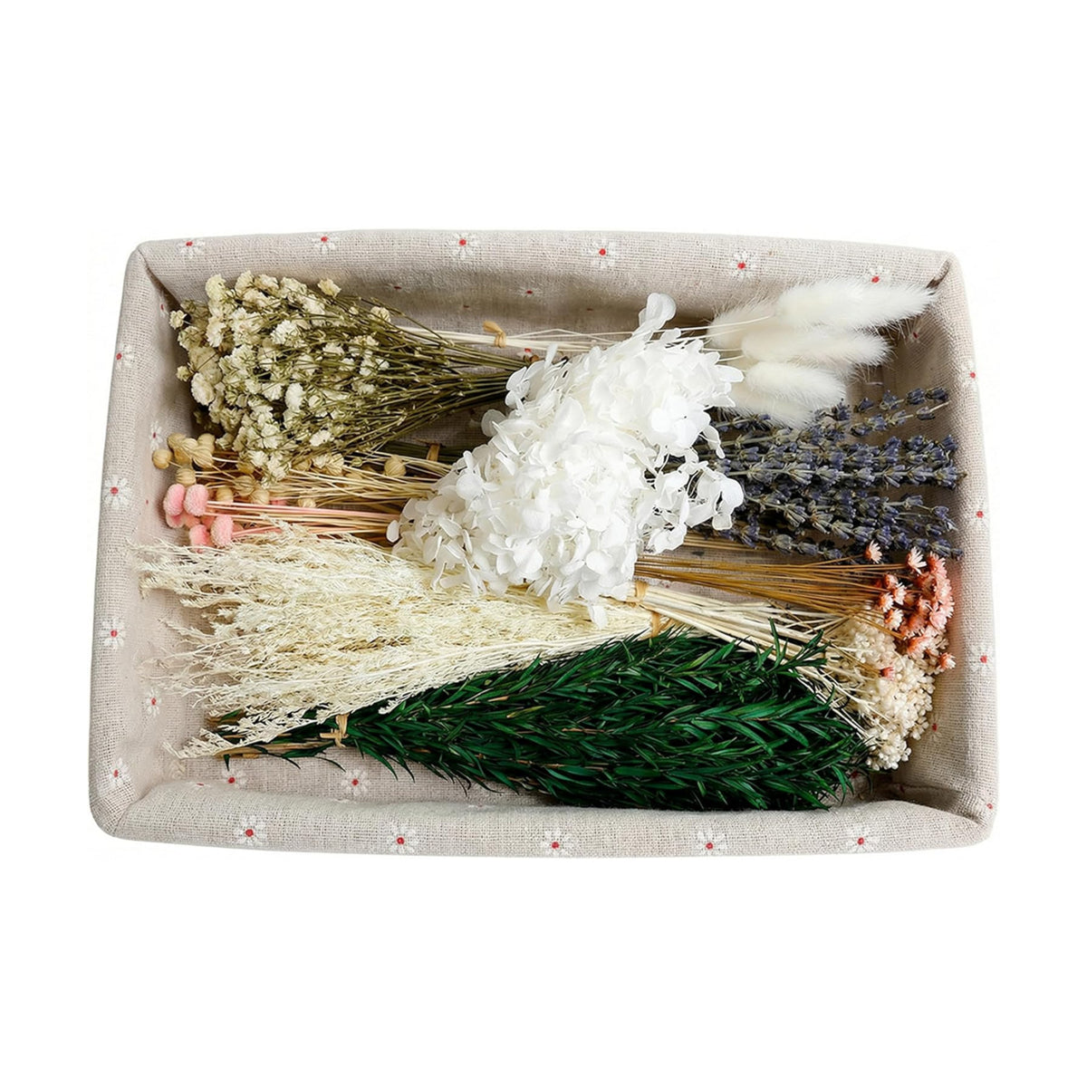 LUXEEASE 11 Kinds Mixed Mini Dried Flowers Bouquet with Stems, 176 Pcs