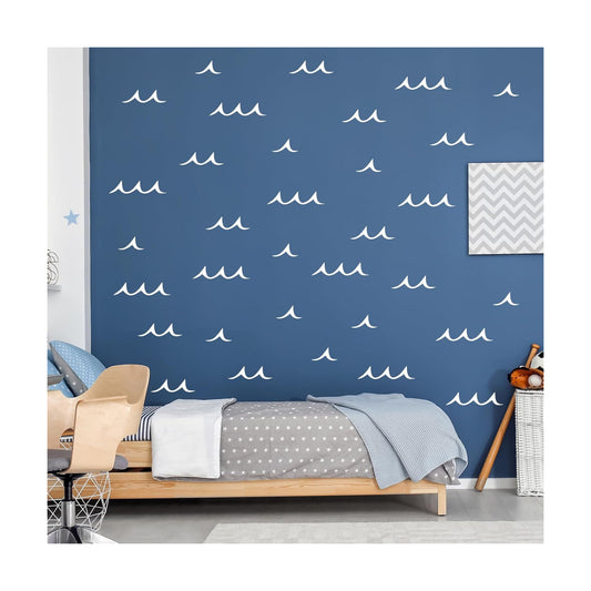 Soft Sea Ripple Stickers / Ocean Wave Wall Decals / Blue