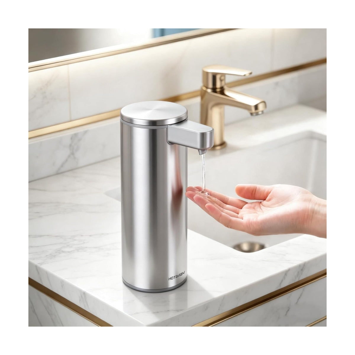 Automatic Liquid Soap Dispenser Touchless: Stainless Steel Hand Soap Dispenser Auto - Free Touch Electric Soap