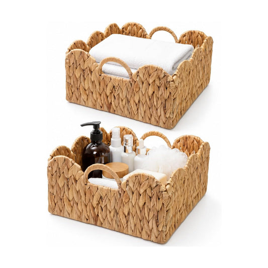 Scalloped Edge Wicker Basket