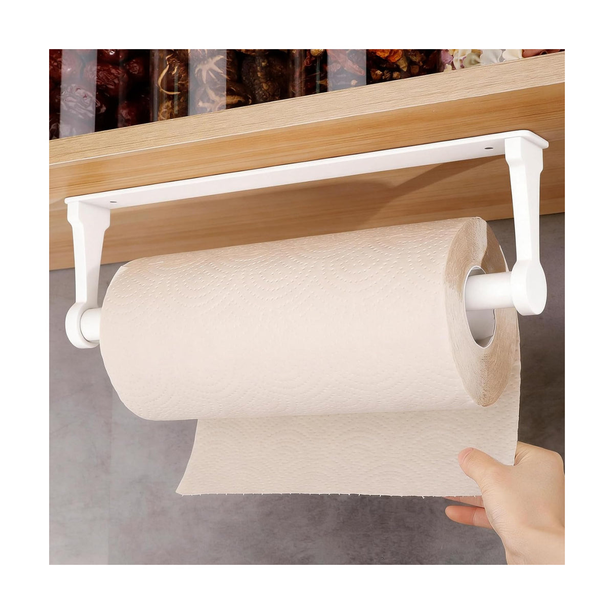 MONEER Kitchen Roll Holder Under Cabinet, Paper Towel Holder, Aluminum Alloy Kitchen Towel Holders, Self Adhesive