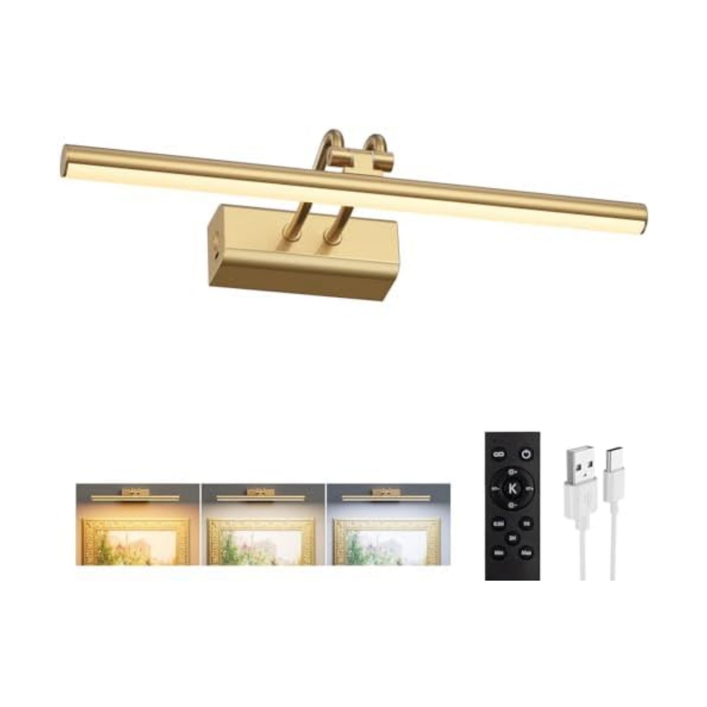 13.8'' Battery Operated Picture Light for Wall, RF Remote Control