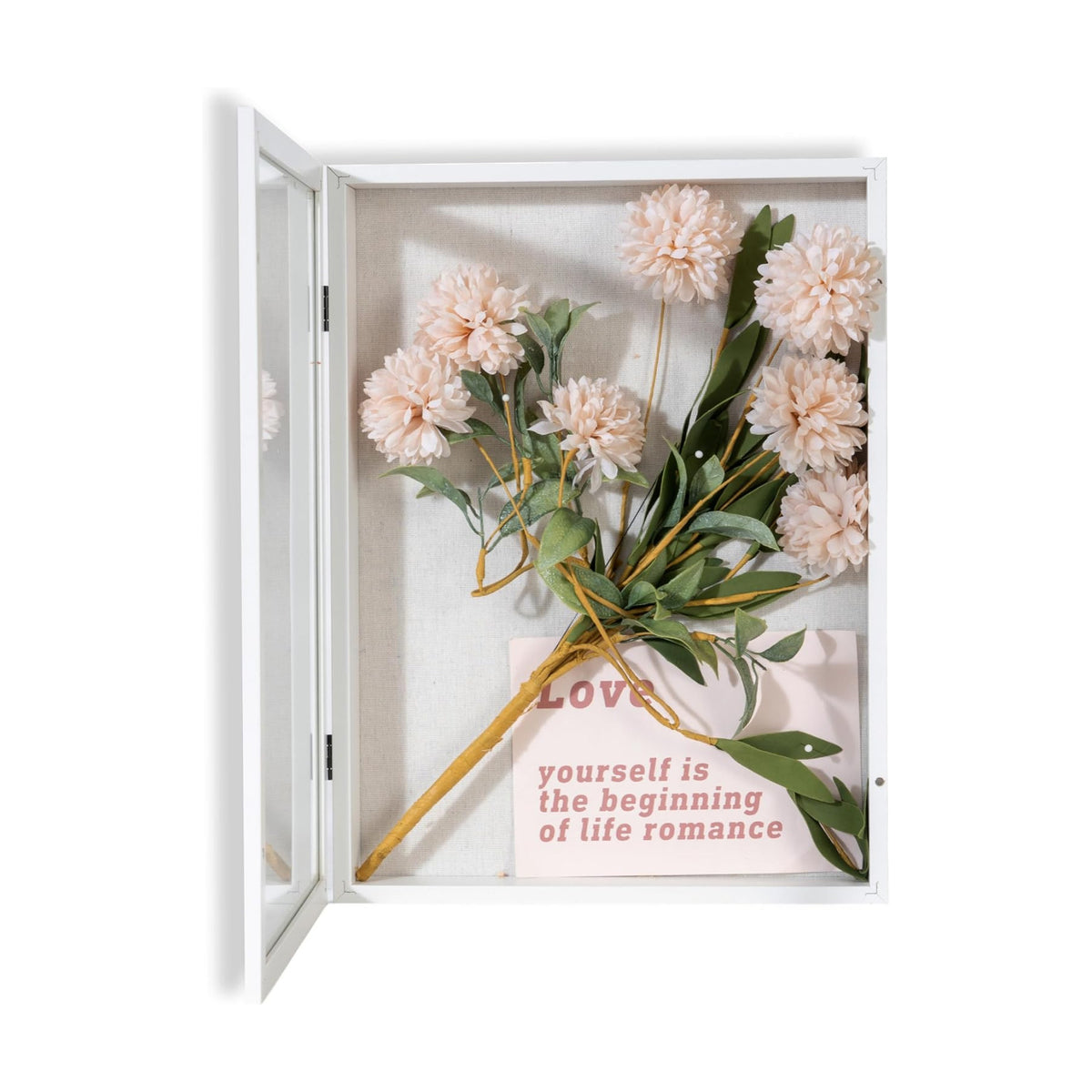 12x16 Shadow Box Frame with Linen Back, Wood Glass Display Case for Medals, Photos, Memorabilia, Awards - Pins