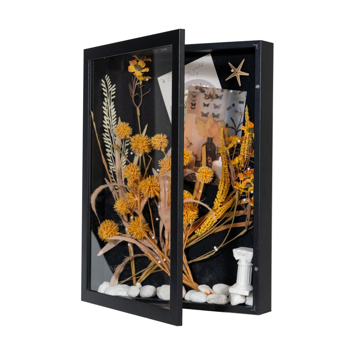 12x16 Shadow Box Frame with Linen Back, Wood Glass Display Case for Medals, Photos, Memorabilia, Awards, Graduation