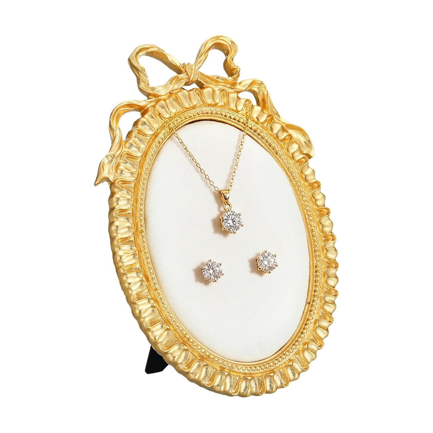 Vintage Jewelry Holder '' Gold Jewelry Display Stand / White / 5.3 x 7.9