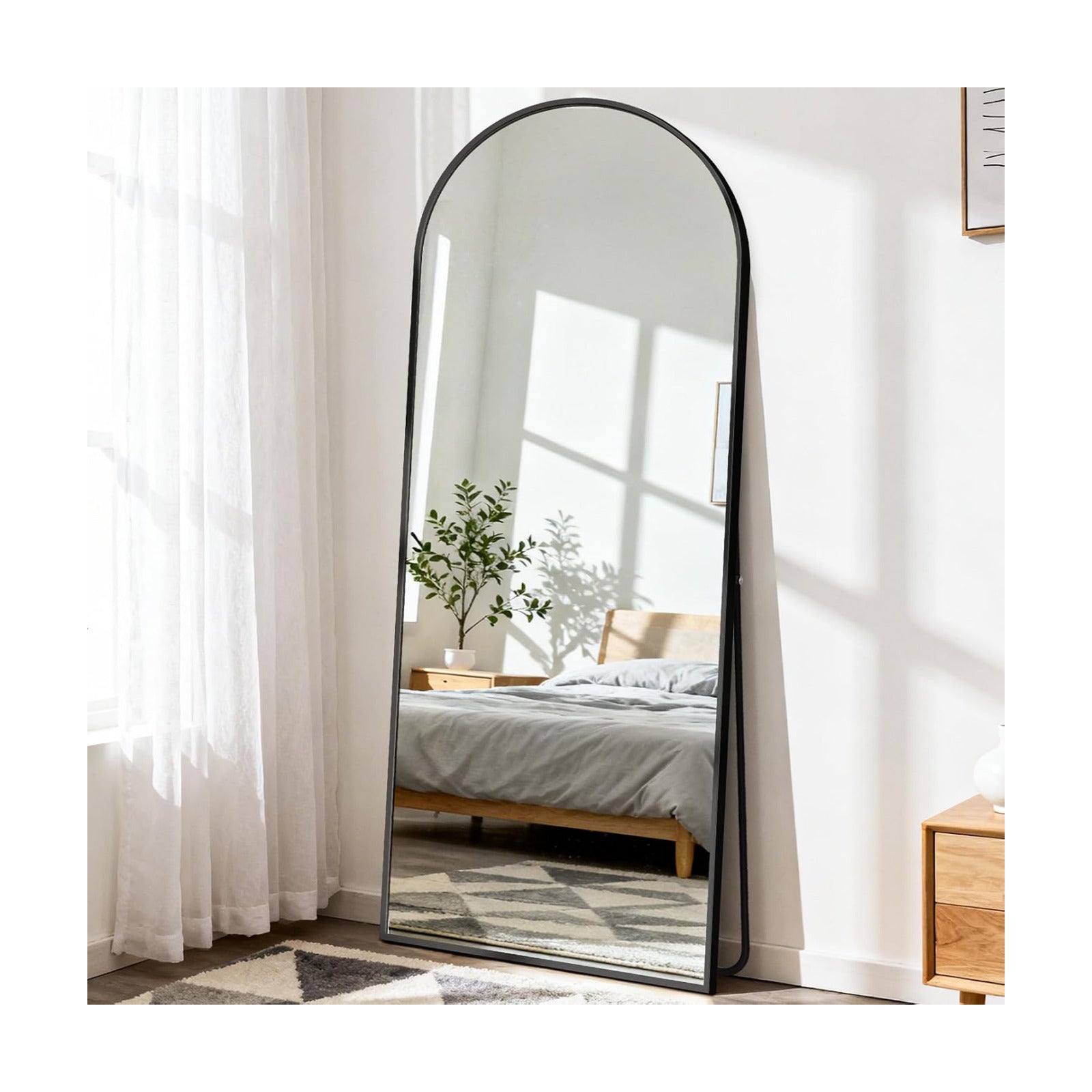 DUMOS 68"x26" Arched Full Length Mirror with Stand, Full Body Floor Mirror
