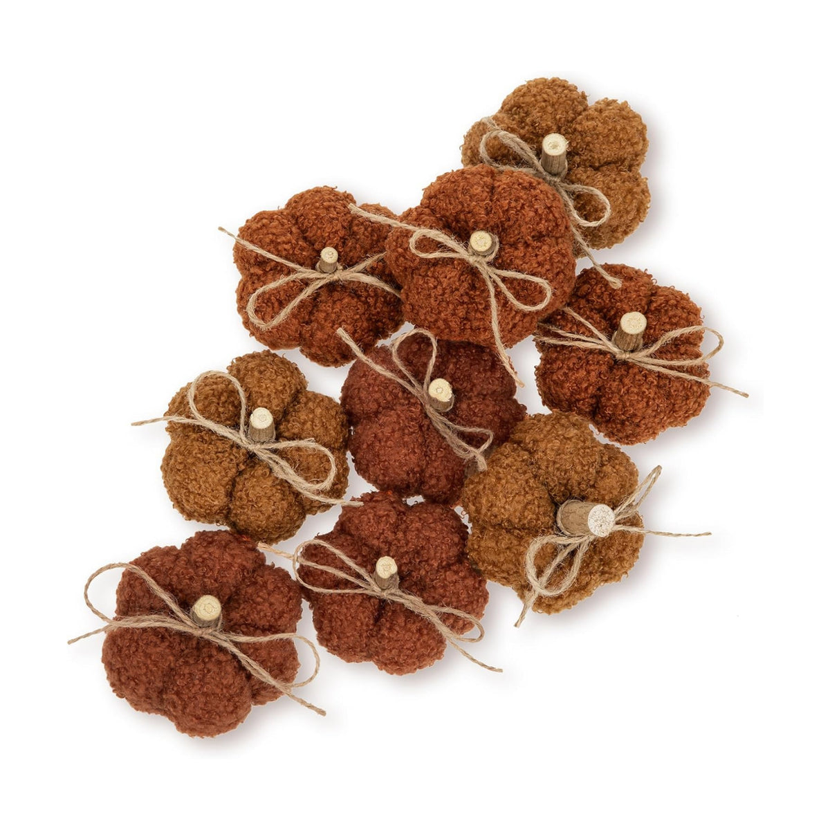 9 Pcs Fall Pumpkins Decorations for Home, Artificial Mini Fabric Pumpkins