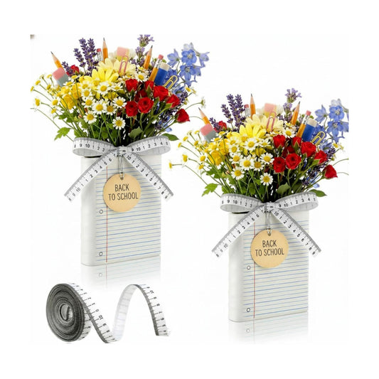 Back to School Gifts Ceramic Book Shaped Vase for Flower / Blue / Set of 2