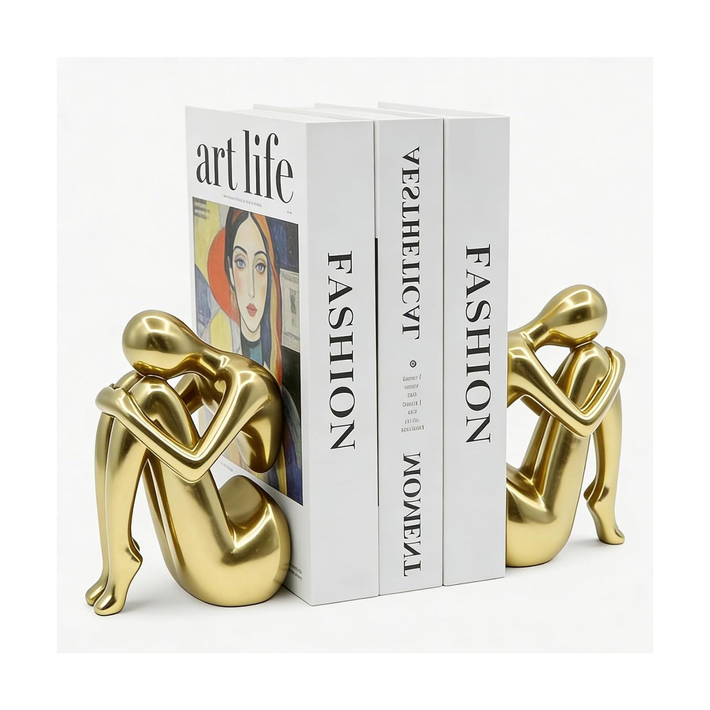 Modern Decorative Resin Book Ends for Heavy Books / Golden