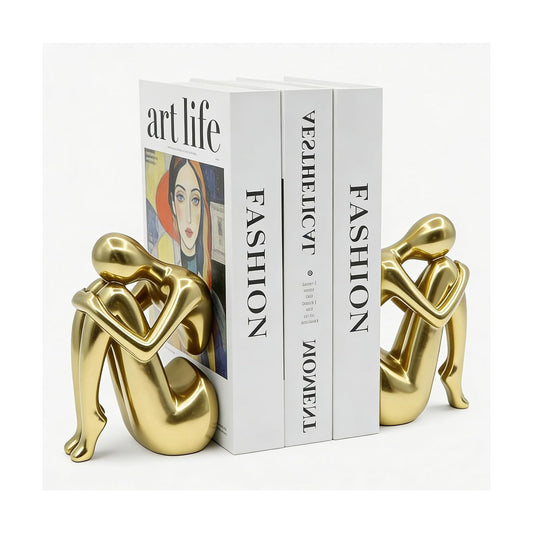 Modern Decorative Resin Book Ends for Heavy Books / Golden