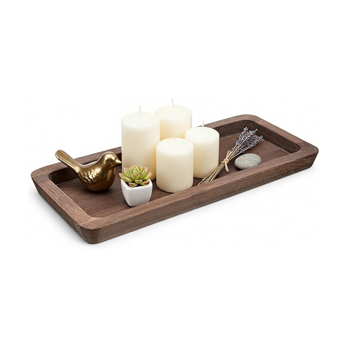 Wood Long Narrow Tray Home Decor